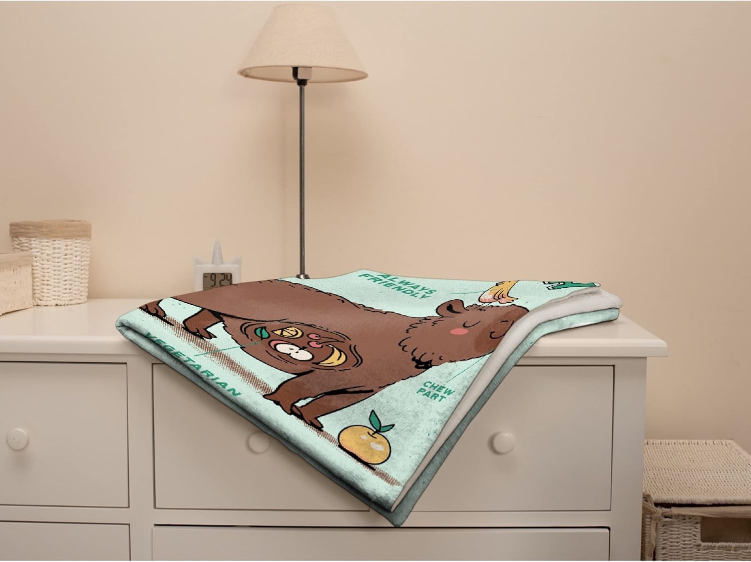 Cute Capybara Anatomy Throw Blanket Fannel Fleece Super Soft Funny Blanket Travel Throw Blanket for Bed Couch Sofa 40 x 50 Inch for Kid