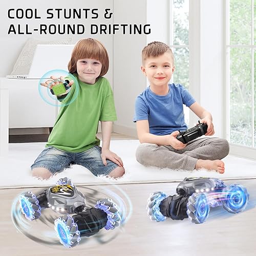 Miniatura 3 de Coches RC, 2.4Ghz 4WD Nuevo Control Remoto de Vehículos de Juguete con Sensor de Gestos, Camiones de Acrobacias y Giros para Niños de 6-12 años,