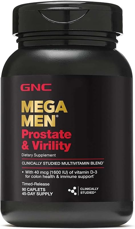 GNC Mega Men Prostate & Virility Multivitamin for Men, 90 Count | Supports Prostate, Sexual, and Colon Health, Made with an Arginine and Herb Blend, Advanced Antioxidant Formula
