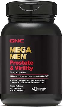 GNC Mega Men Prostate and Virility Multivitamin for Men, Supports Optimal Sexual Health and Prostate Health, 90 Count