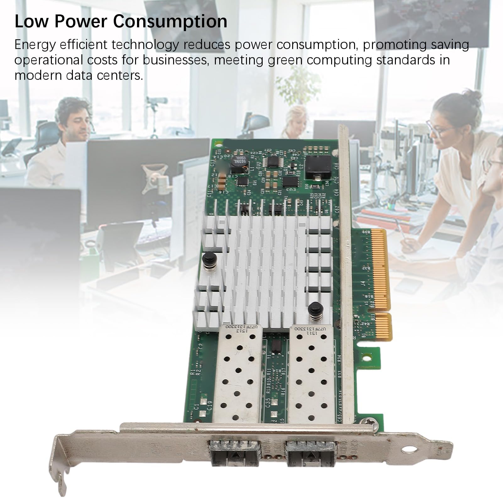 Scheda di rete 10Gb SFP+, Adattatore Ethernet PCIe Dual Port, Connettività Convergente ad Alta Velocità per Server e Data Center, 1 Pezzo PCB