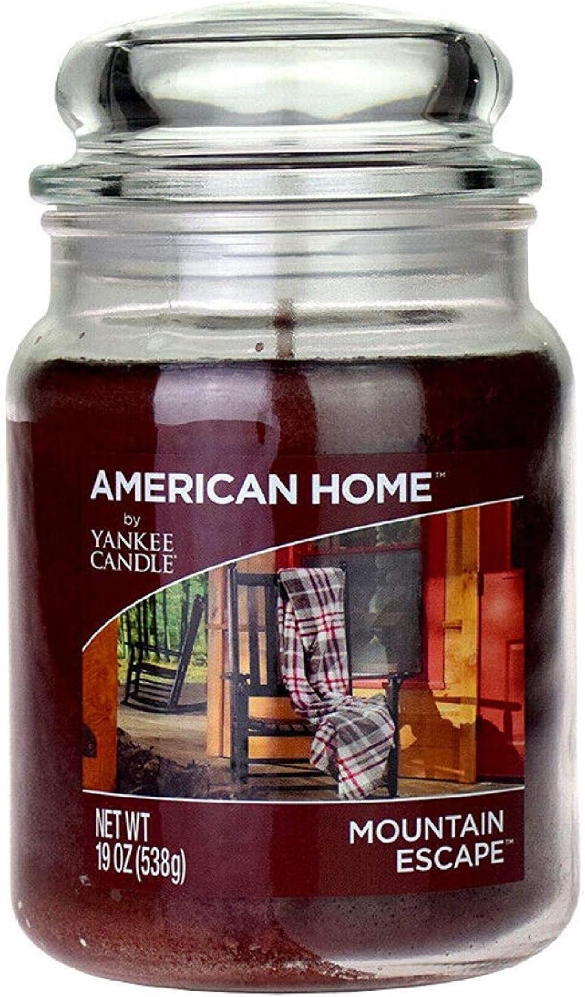 Yankee Candle Scented Fragrance Candles American Home Colllection Luxury Classic Large 19oz Glass Jar 538g[Mountain Escape], Brown