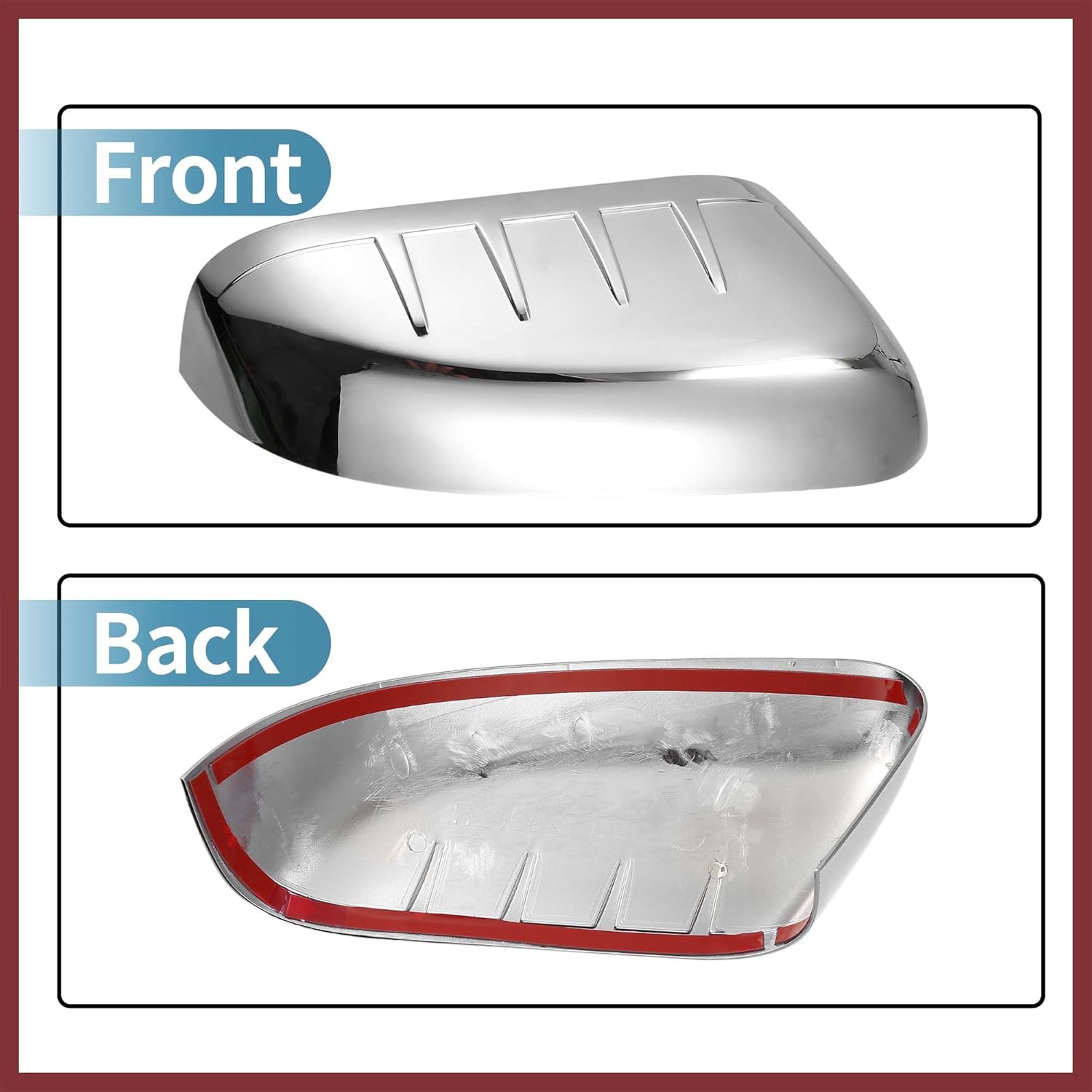 for Ford Explorer 2011-2015 Driver Passenger Side Mirror Covers Cap Overlay Rearview Mirror Guard Covers Silver Tone 1 Pair