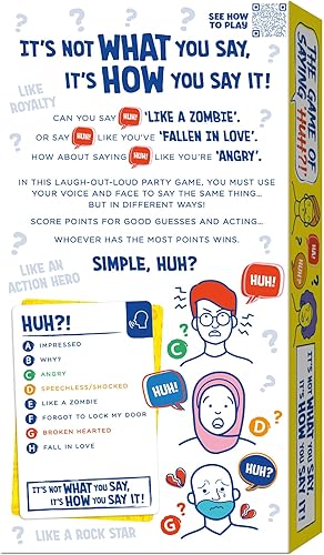 Miniatura 4 de TOMY The Game of Saying 'Huh!' - Juegos de cartas de impresiones de voz - Divertido juego de fiesta de actuar y adivinar correctamente para ganar -
