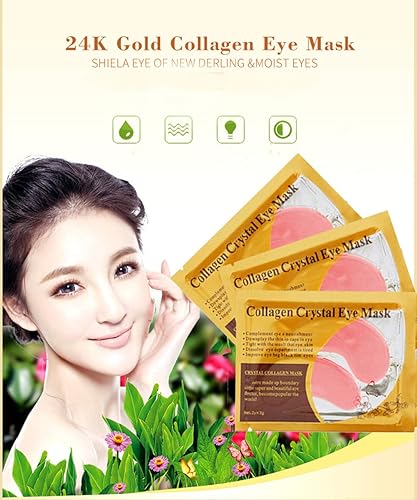 Miniatura 4 de Parches para debajo de los ojos, 30 pares de máscaras de ojos rosa, almohadillas de gel para ojos con tratamiento de colágeno para reducir las