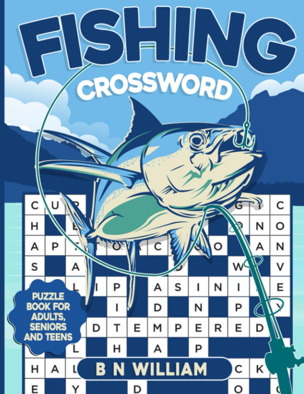 Fishing Crossword Puzzle Book for Adults, Seniors and Teens: 48 Quick and Short Trivia Themed Crosswords