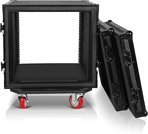 Miniatura 6 de Sound Town Shock Mount 12U ATA Rack Case con 21" de profundidad y ruedas, tamaño de 12 espacios - Grado Pro Tour (STRC-SP12UW)
