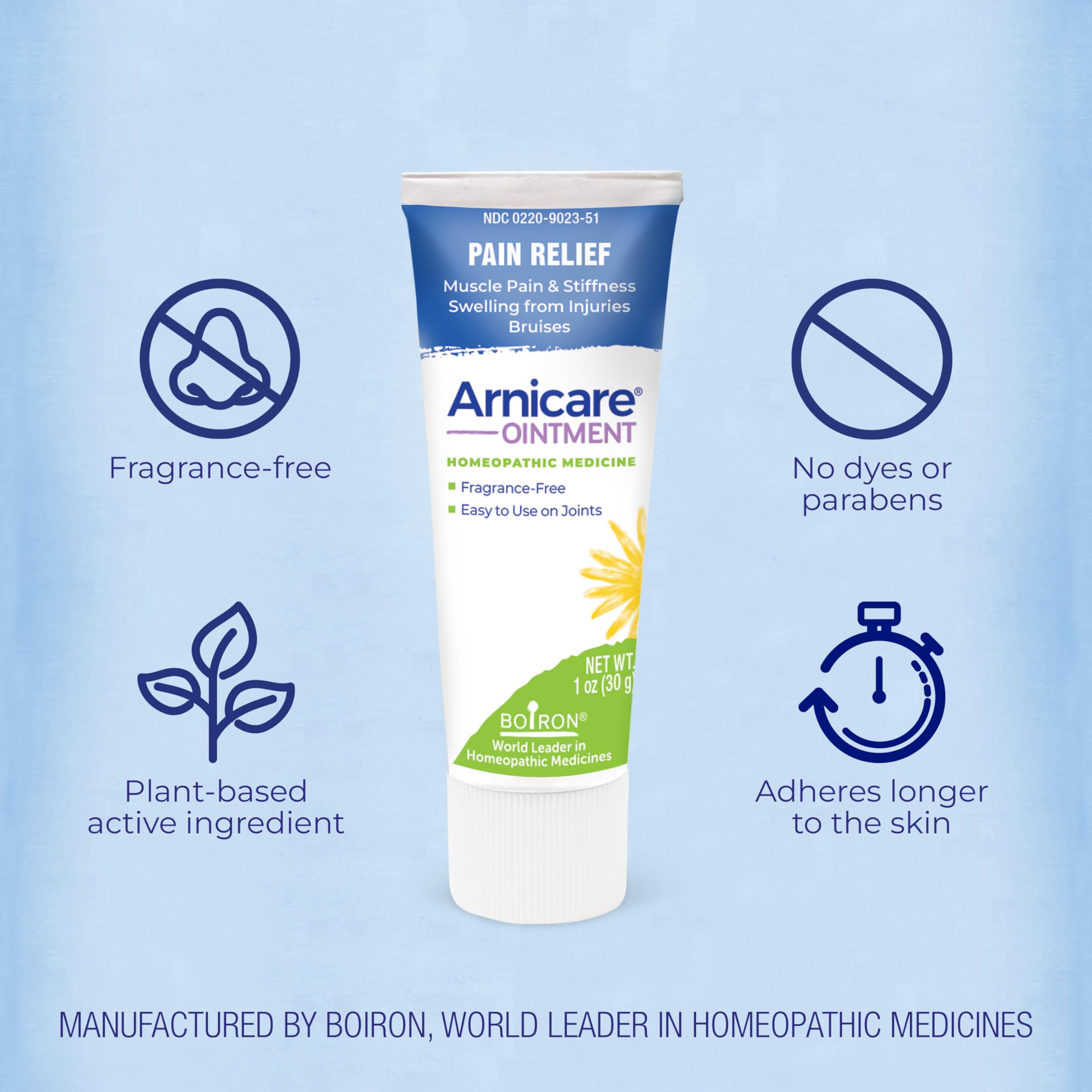 Boiron Arnicare Ointment for Relief of Joint Pain, Muscle Pain, Muscle Soreness, and Swelling from Bruises or Injury - Non-greasy and Fragrance-Free - 1 oz — Amazon image 3