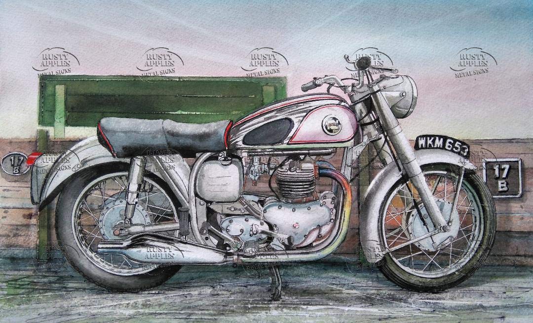 The Rusty Apples Metal Sign Co 1968 Norton Dominator - The Worlds Greatest Motorcycle – Nostalgic - Metal Sign 3 Sizes To Choose From - Home Decor – Mancave – Unique Gift (16” X 12” 400 X 300 Mm)