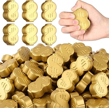 24 Pcs Dollar Stress Balls for Kids Adults Foam Stress Relief Stretchy Fidget Ball for Anxiety Anger Relief Party Favors Classroom Prizes Student Gifts Employee Appreciation