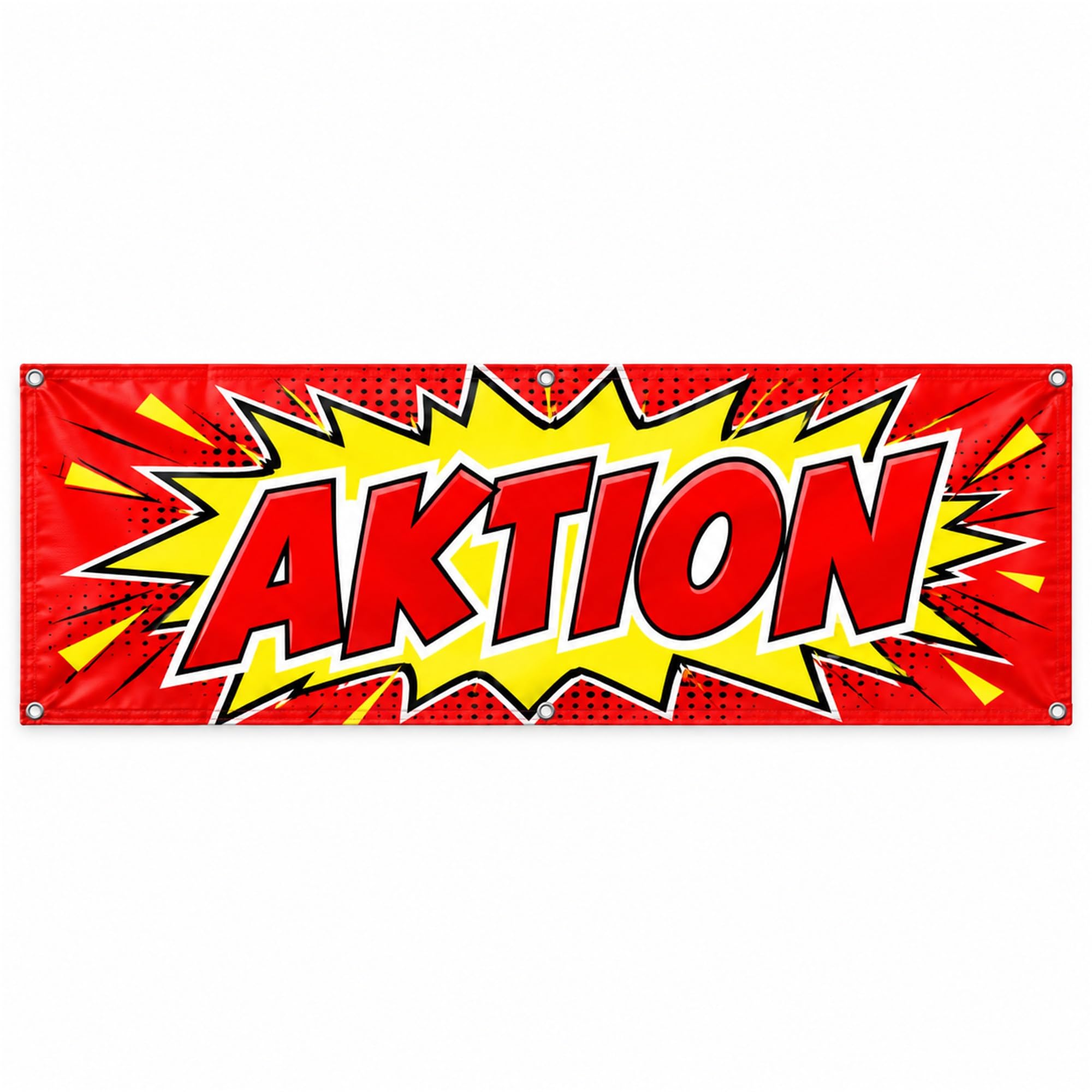 Aktion - Werbeplane 300x100 cm - 510 g PVC Banner Plane für Innen und Außen - wetterfest für Außenwerbung Innenbereich Geschäft Marktstand Veranstaltung Gastronomie