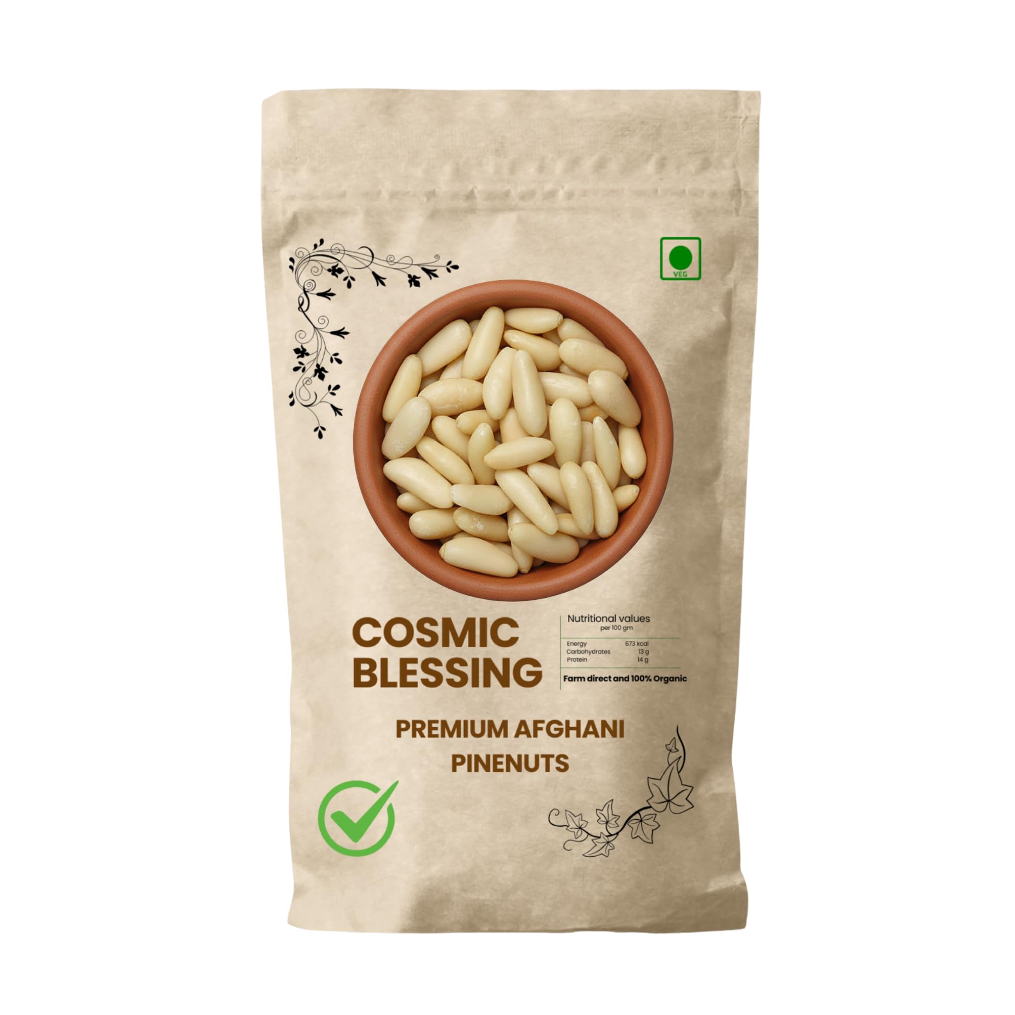 Cosmic Blessing Afghani Pine Nuts without Shell 100g | Premium Pine Seeds | Chilgoza Seeds Pack of 1-picture-26