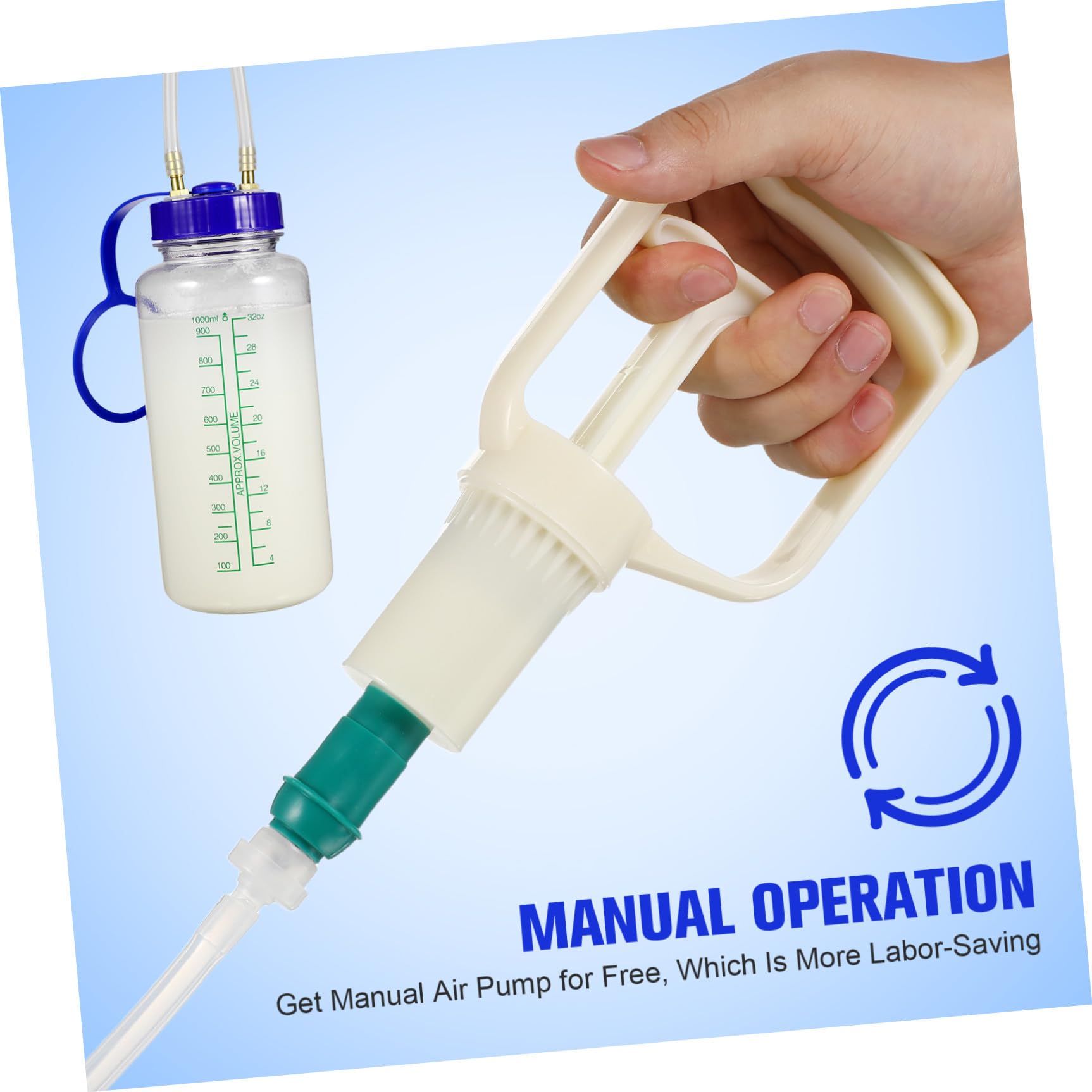 Tofficu Mungitrice Manuale per Mucche e Pecore in Plastica, Kit Compatto Accessori per Allevamenti, Forniture per Bestiame per Uso Domestico e Agricolo