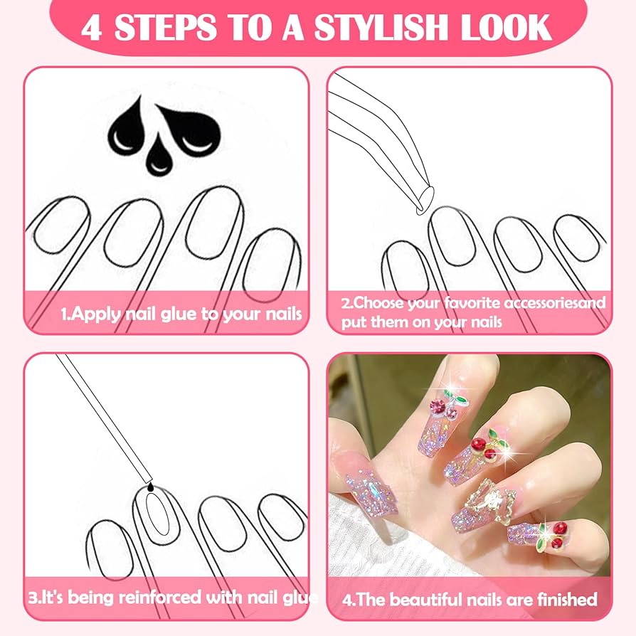 Amazon.com: Vodolo 20pcs Cherry Nail Charms for Nails