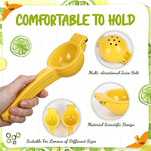 Miniatura 2 de Exprimidor de limón de mano, 2 unidades, prensa de mano de metal, exprimidor de cítricos para limón y lima, barra de herramientas de cocina, prensa