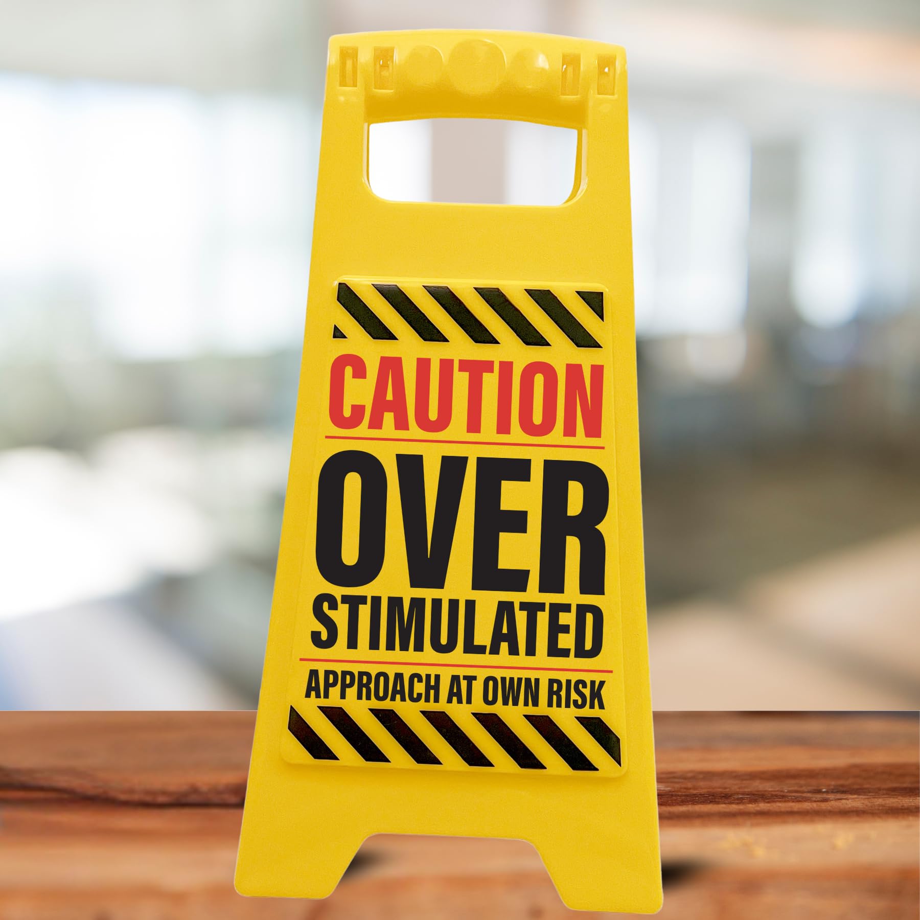 Boxer Gifts Overstimulated Approach at Own Risk Novelty Desk Sign, Funny Secret Santa Gift for Colleague - Image 4