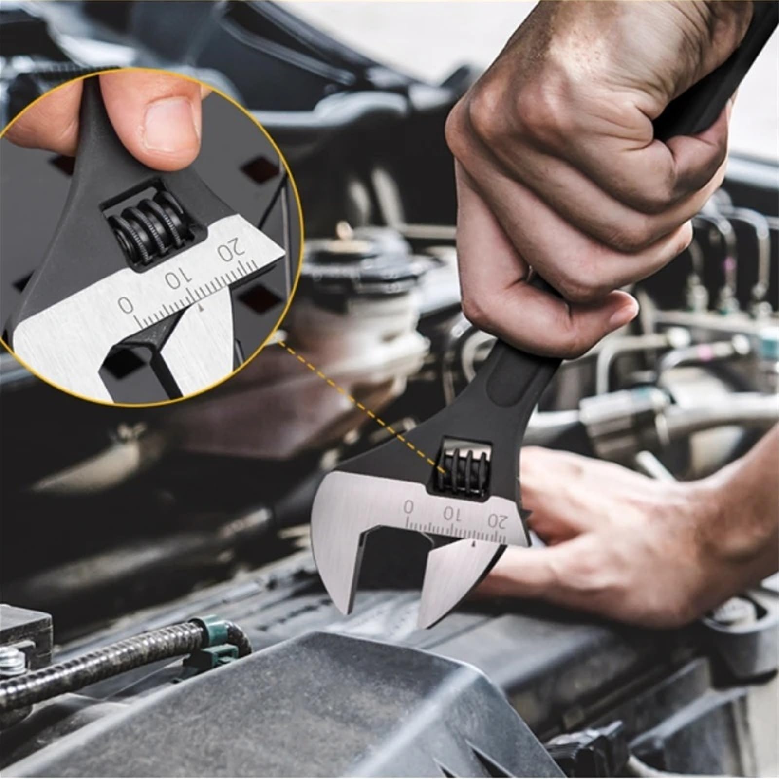 Llave Ajustable 1 Uds. Llaves inglesas ajustables ennegrecidas herramientas manuales de reparación de automóviles multifuncionales llave Universal for el hogar(12-Inch)
