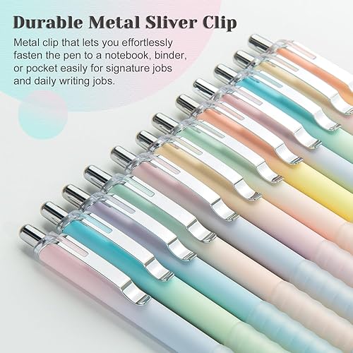 Miniatura 3 de Bolígrafos de gel de punta media de 0.028 in, tinta negra, bolígrafos retráctiles lindos para escritura suave, suministros de oficina escolar,