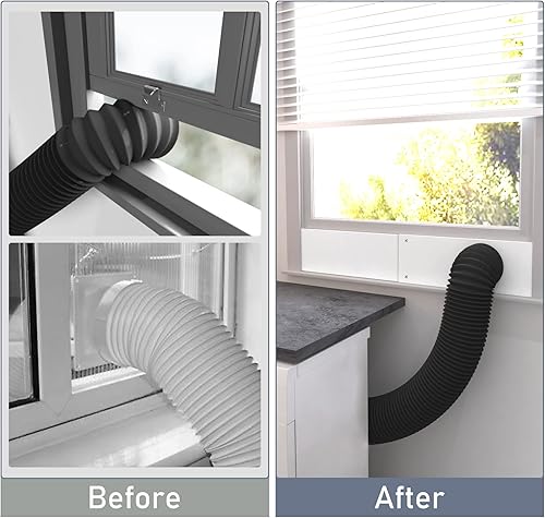 Miniatura 5 de Flamorrow Kit de ventana de ventilación para secadora, kit de ventilación de ventana para manguera de ventilación de secadora con 4 pulgadas de