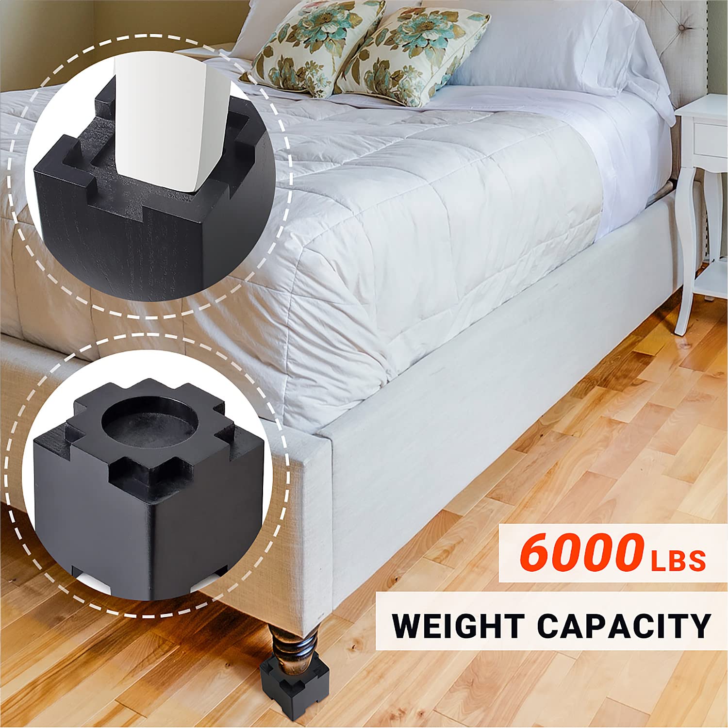 Sturdy Bed Risers With Rollers Bed Risers Heavy Duty Furniture Risers