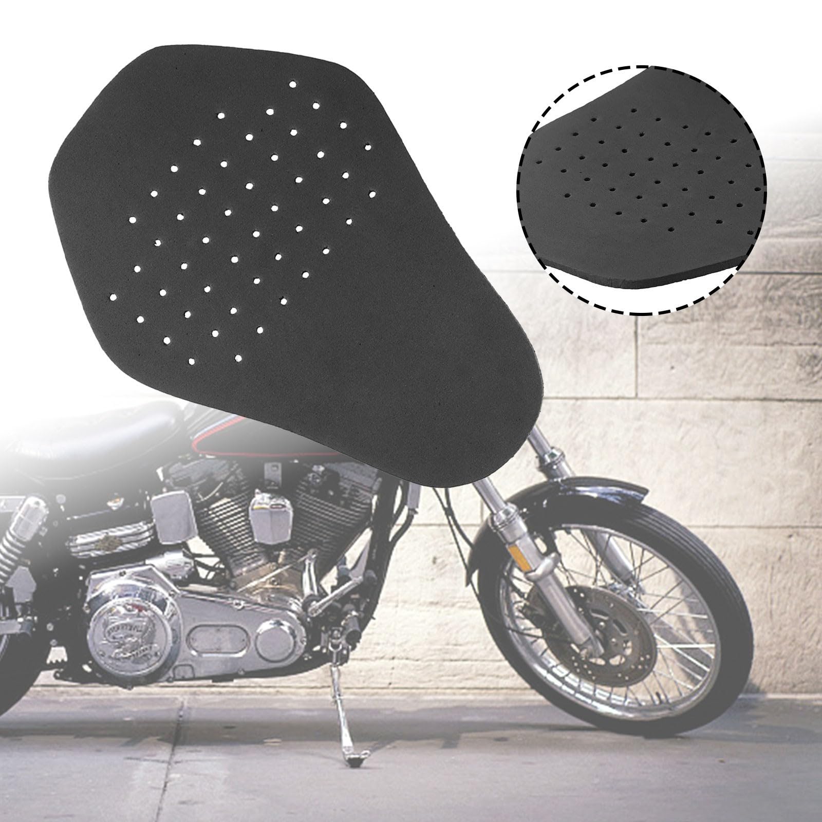 Protezione posteriore leggera in EVA per moto e bici, colore nero