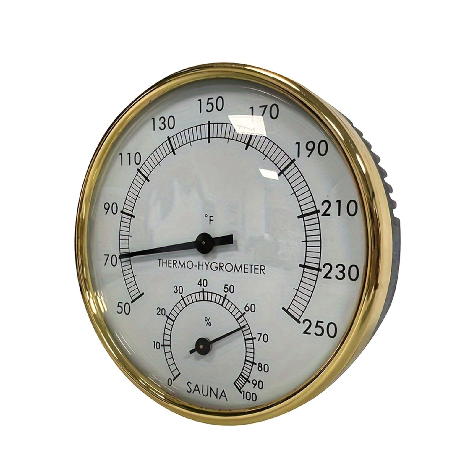 Fromceo Sauna Room Wall Mounted Thermometers Hygrometer Waterproof Clear Scale Room Temperature Humidness Meter Accurate Wall Mounted