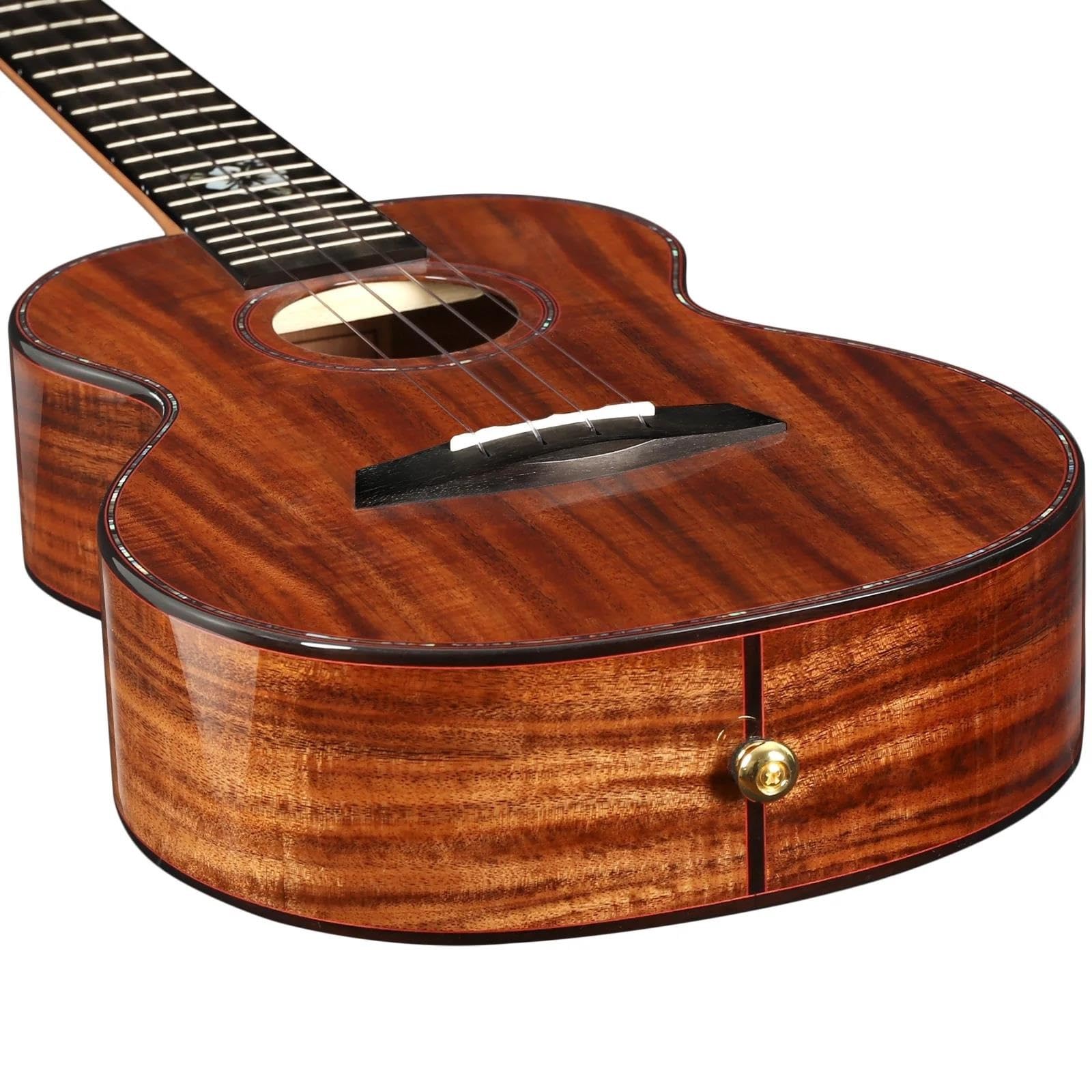 ukulele erwachsene Ukulele-Konzert-Tenor Ganz Massiv Glänzend Hawaii Für Professionelle Spieler Mit Tonabnehmer Premium-Gigbag Gurt(Ukulele,26)