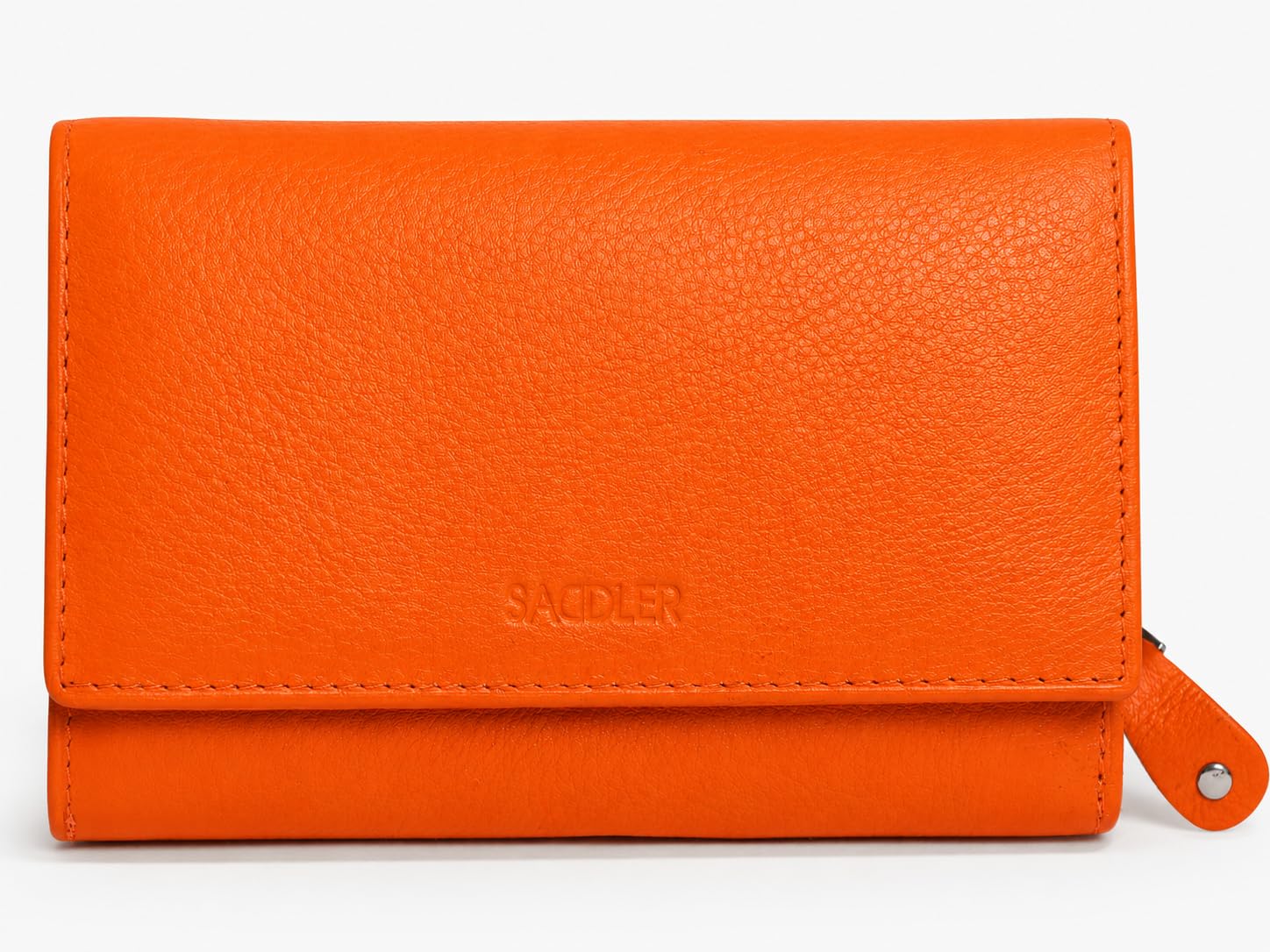 SADDLER Portafoglio trifold in pelle nappa con portamonete e chiusura zip