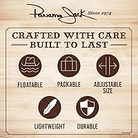 Vista 2 de Panama Jack Sombrero con visera solar para mujer, ligero, plegable, ajustable, ala grande flotante de 4 pulgadas de ancho con logotipo bordado