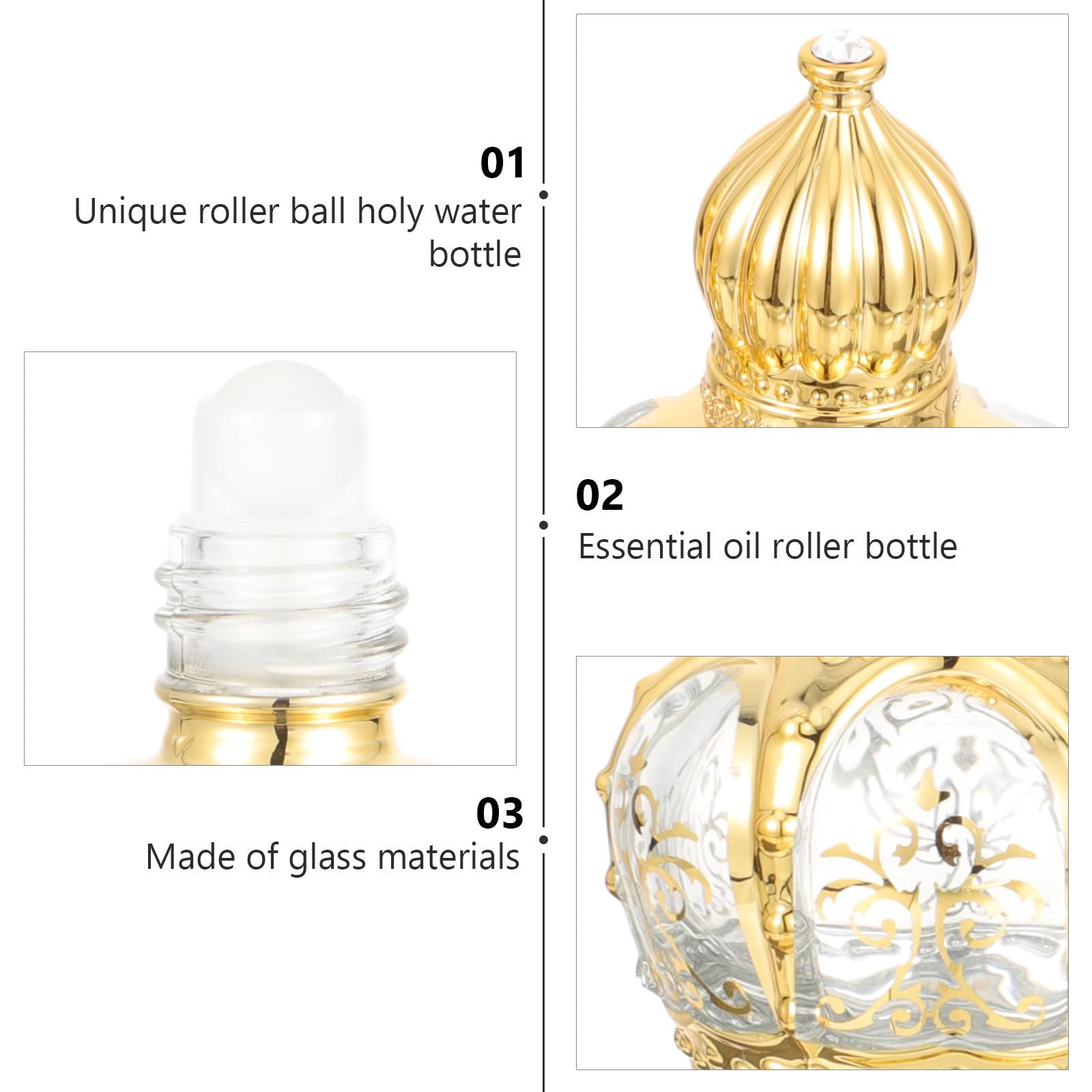 DECHOUS 20 Pièces Flacons Roll-on D'aromathérapie 10ml en Verre, Recharge