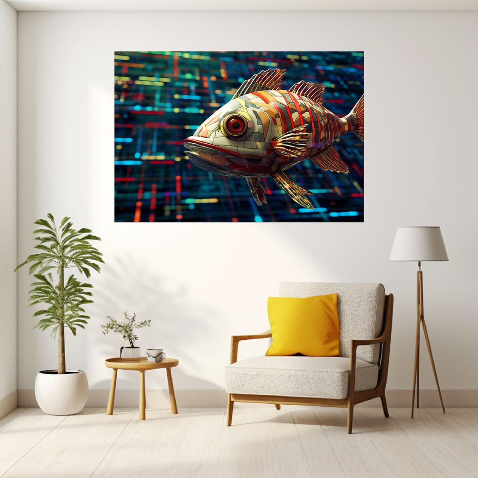 JOSUE Para los hombres Animales abstractos Cuadros Y LáMinas Lienzo,Rojo,Azul Cuadro Cartel Sala De Estar Cuarto De BañO Comedor-70x100cm Enmarcado