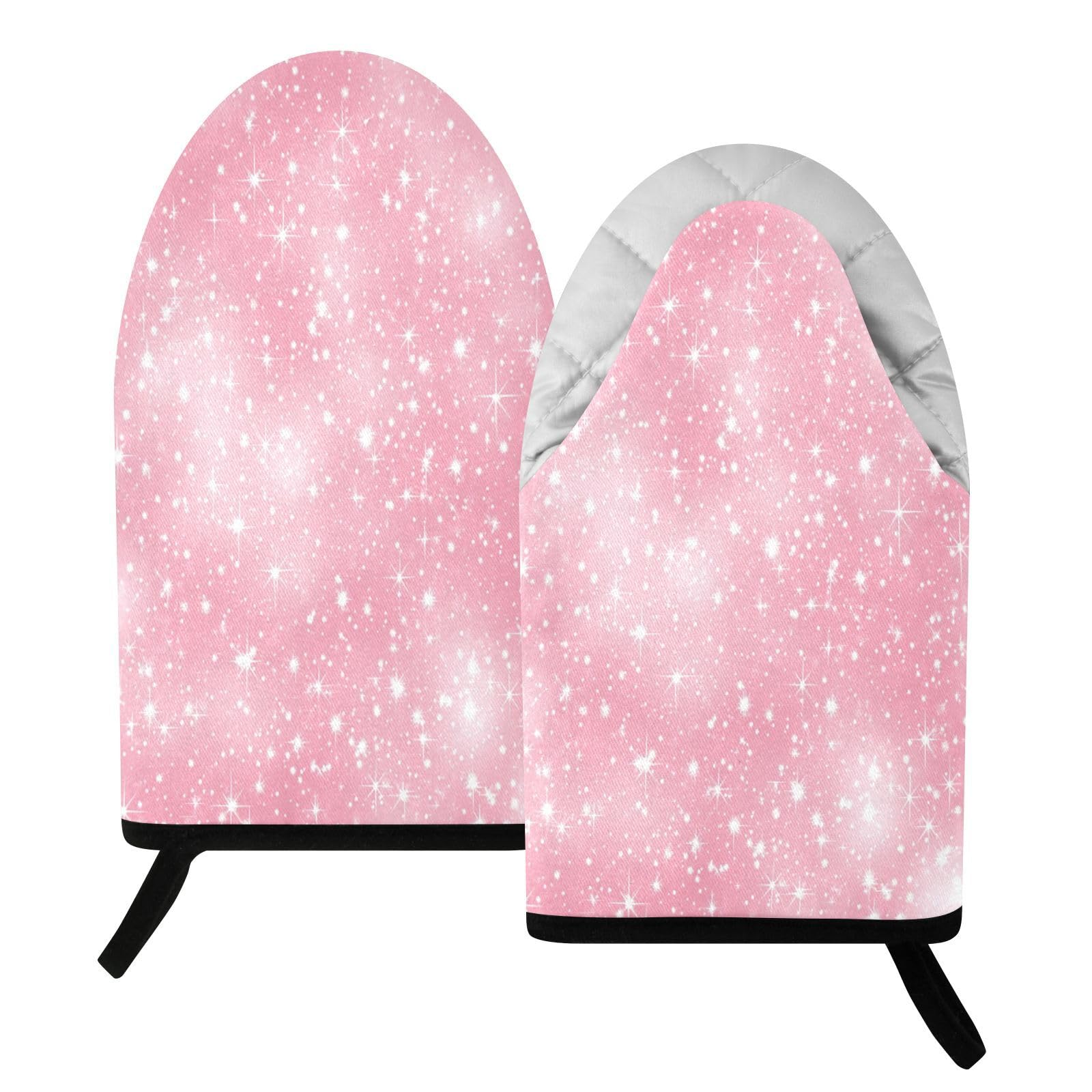BURSTDDY Shiny Oven Mitt,Heat Resistant Kitchen Mitts for Cooking