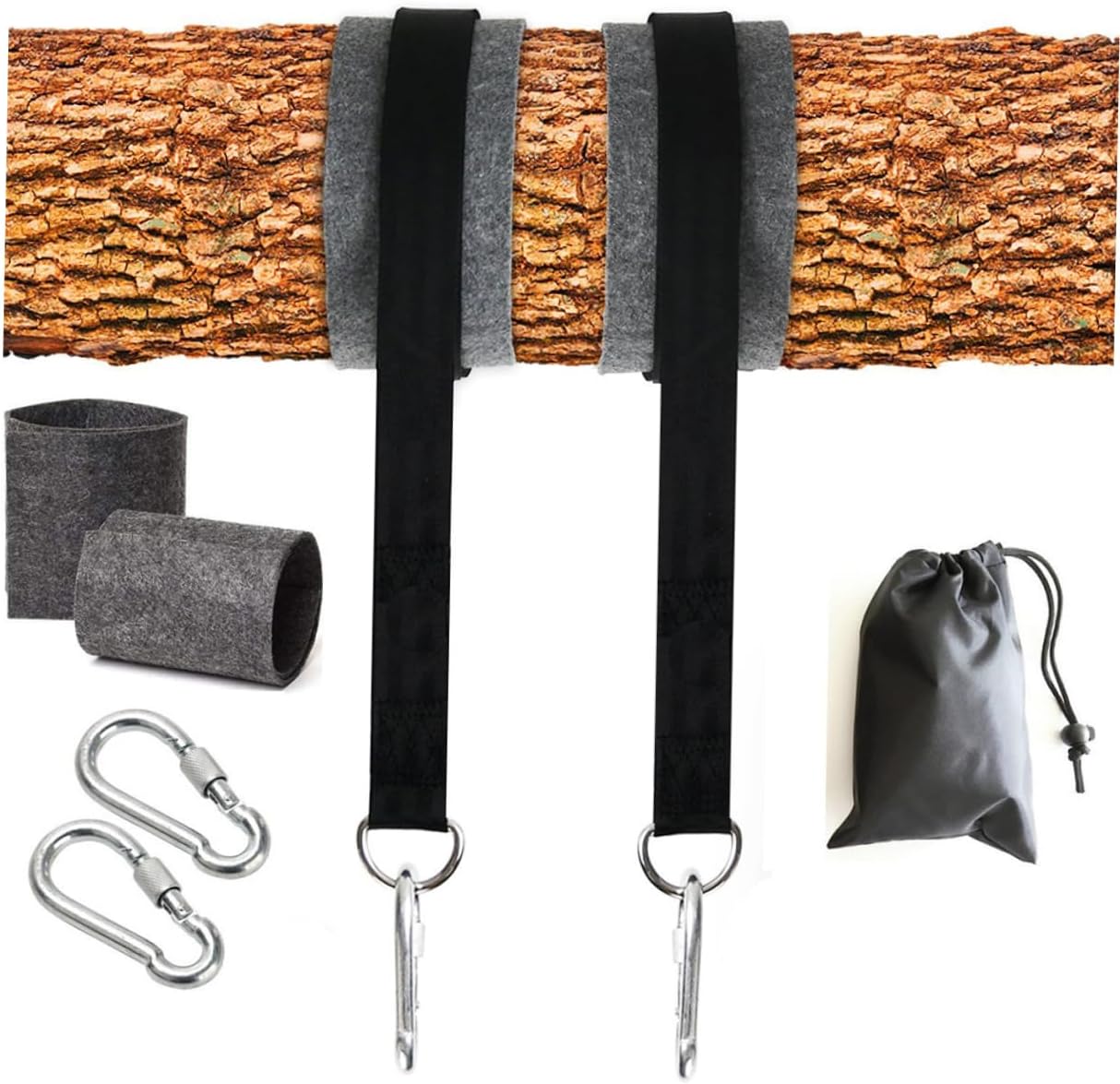 Toyvian 3sets Outdoor Hammock Straps with Thick Protective Pads Durable Tree Hanging Bands for Easy Setup and Secure Use Camping Hiking and Backyard Relaxation 2pcs*3