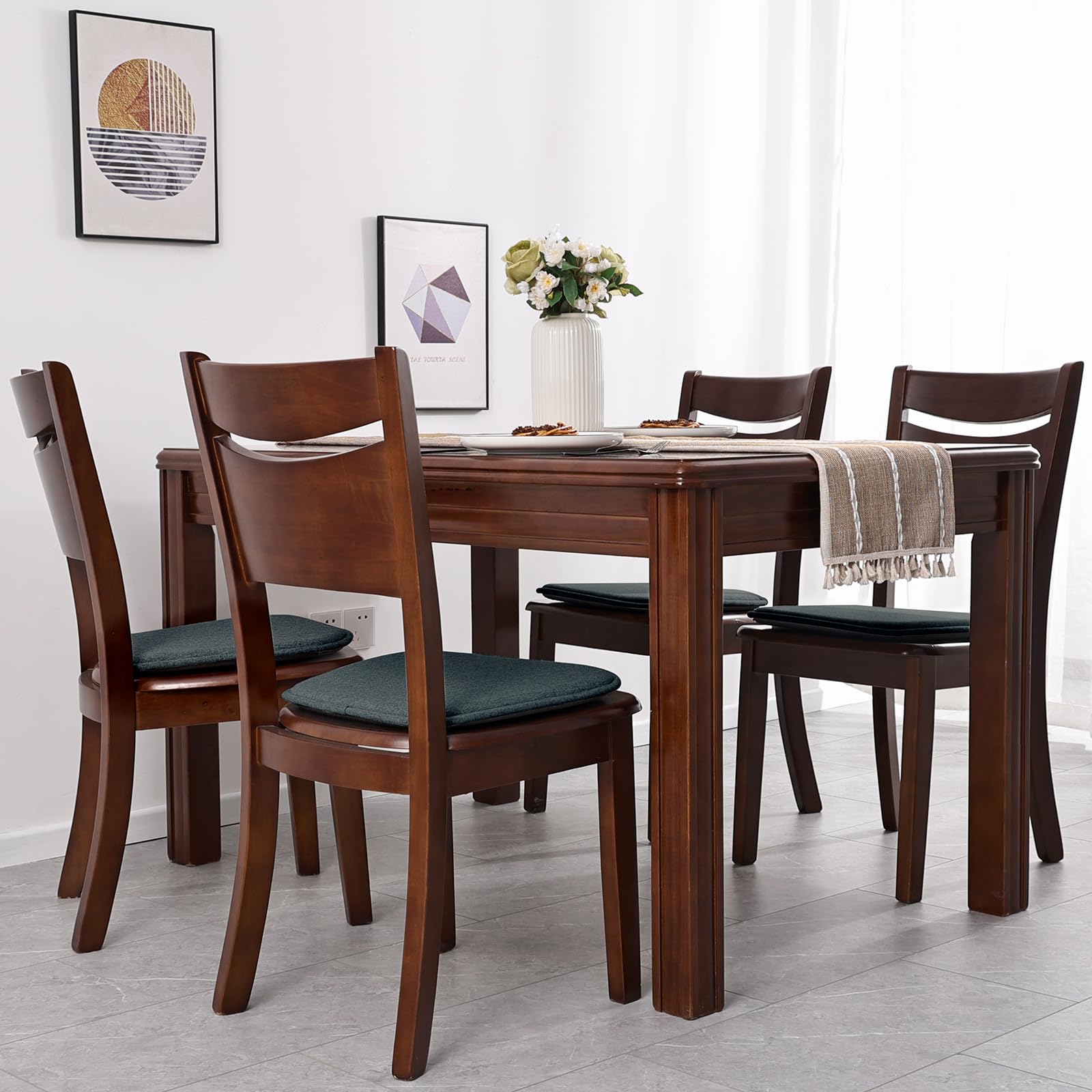 Cuscini Antiscivolo per Sedie 41x39 cm Set di 2 Nero