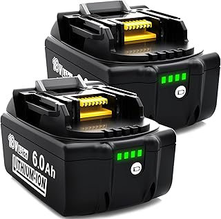 Leyootoolelec Battery Replacement for Makita 18v: 6.0Ah Lithium-ion Batteries Compatible with BL1860B BL1850B BL1840B BL1830B BL1815B BL1860 BL1850 LXT (2-Packs)