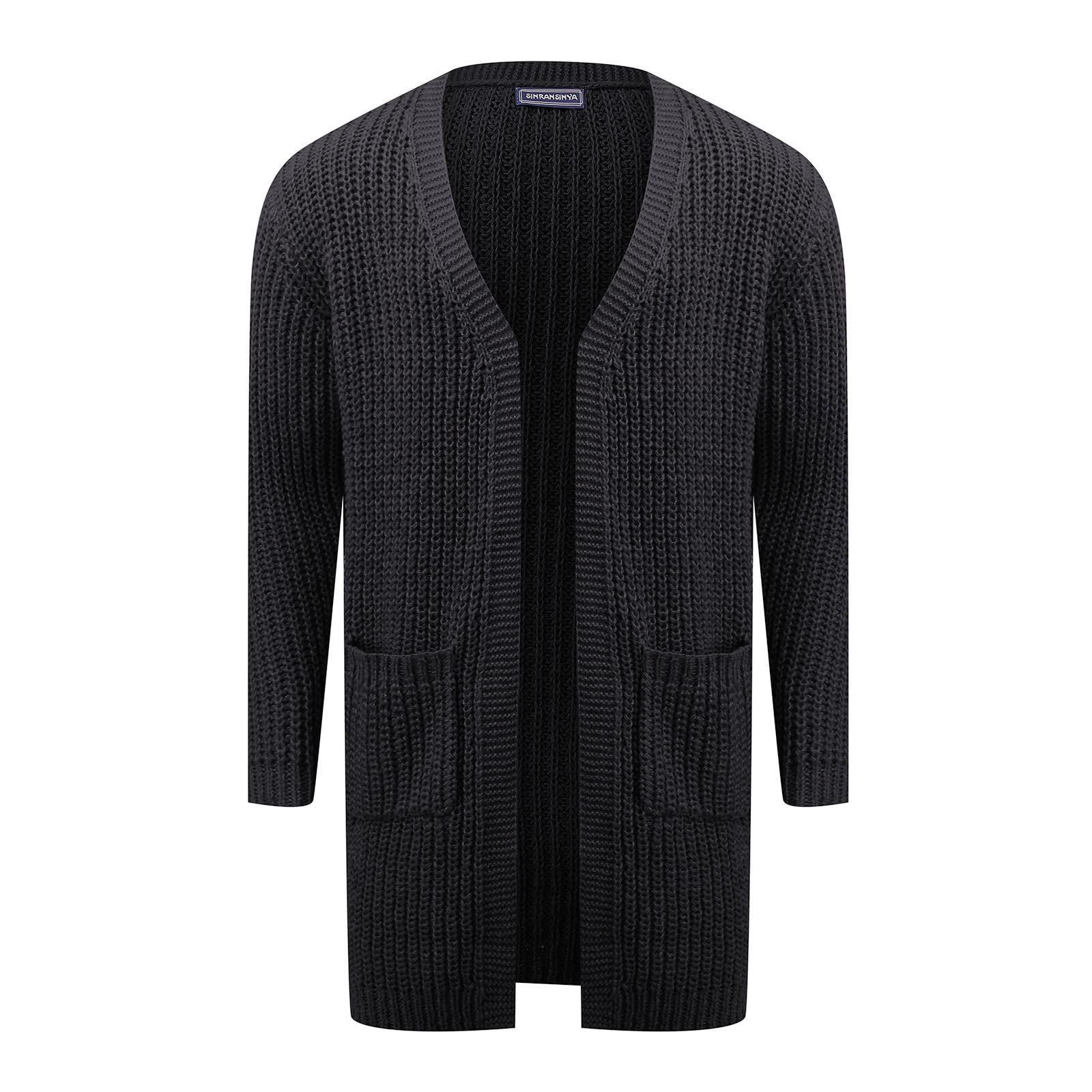 Genérico Cardigan Punto Hombre, Chaqueta Punto Hombre Cuello De Pico Otoño Invierno Cálido Chaqueta Suéter De Manga Larga De Moda Casual Jersey Clásico Sólido Color para El Ocio Y El Autocultivo