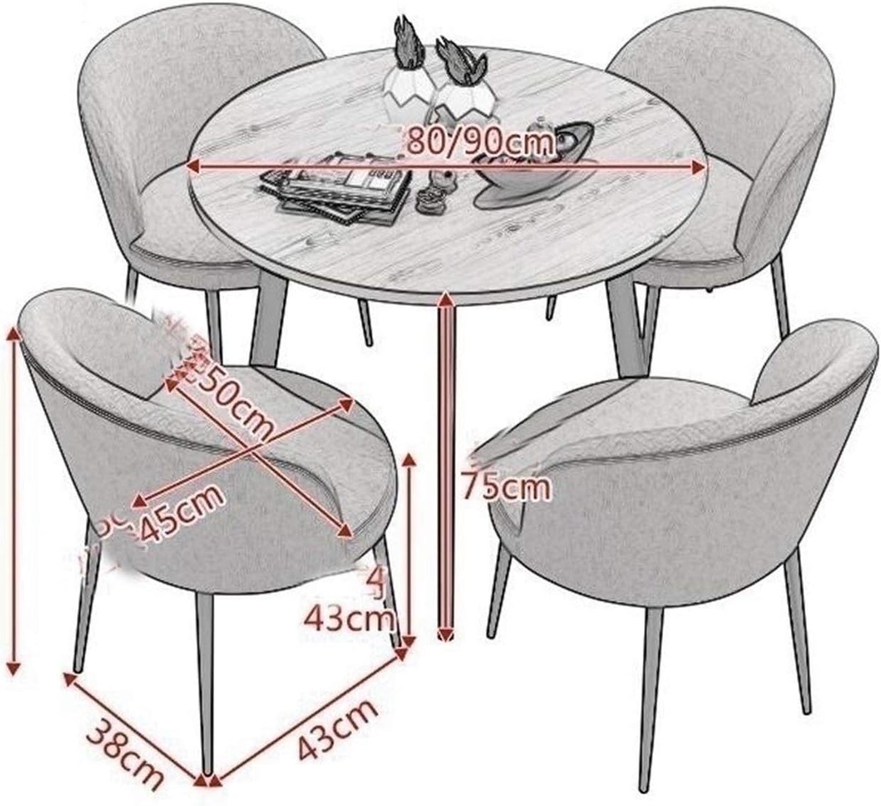 Office Reception Desk Round Table Simple Round Table Living Room Kitchen Hotel Library Movie Theater Meeting Room (Color : B) (A)