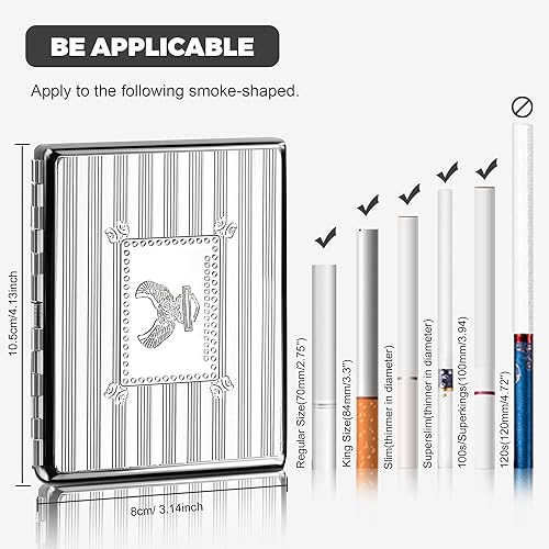 Miniatura 9 de X-LIGHTER XL016 - Estuche de cigarrillos vintage con encendedor para tamaño King de los años 100, diseño retro de metal con flores de 3.937 in,