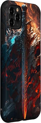 Miniatura 3 de iPhone 11 Pro Max Espada llameante y escudo el símbolo de la funda guerrera