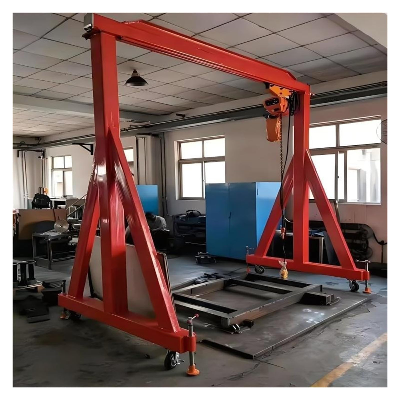 Il Manuale Regolabile In Altezza Delle Gru A Cavalletto Mobile Portatile Regola Per Sollevamento Elettrico Della Di Uso Fabbrica Dell'officina Paranco Elettrico da Puleggia(1T 2x2m)