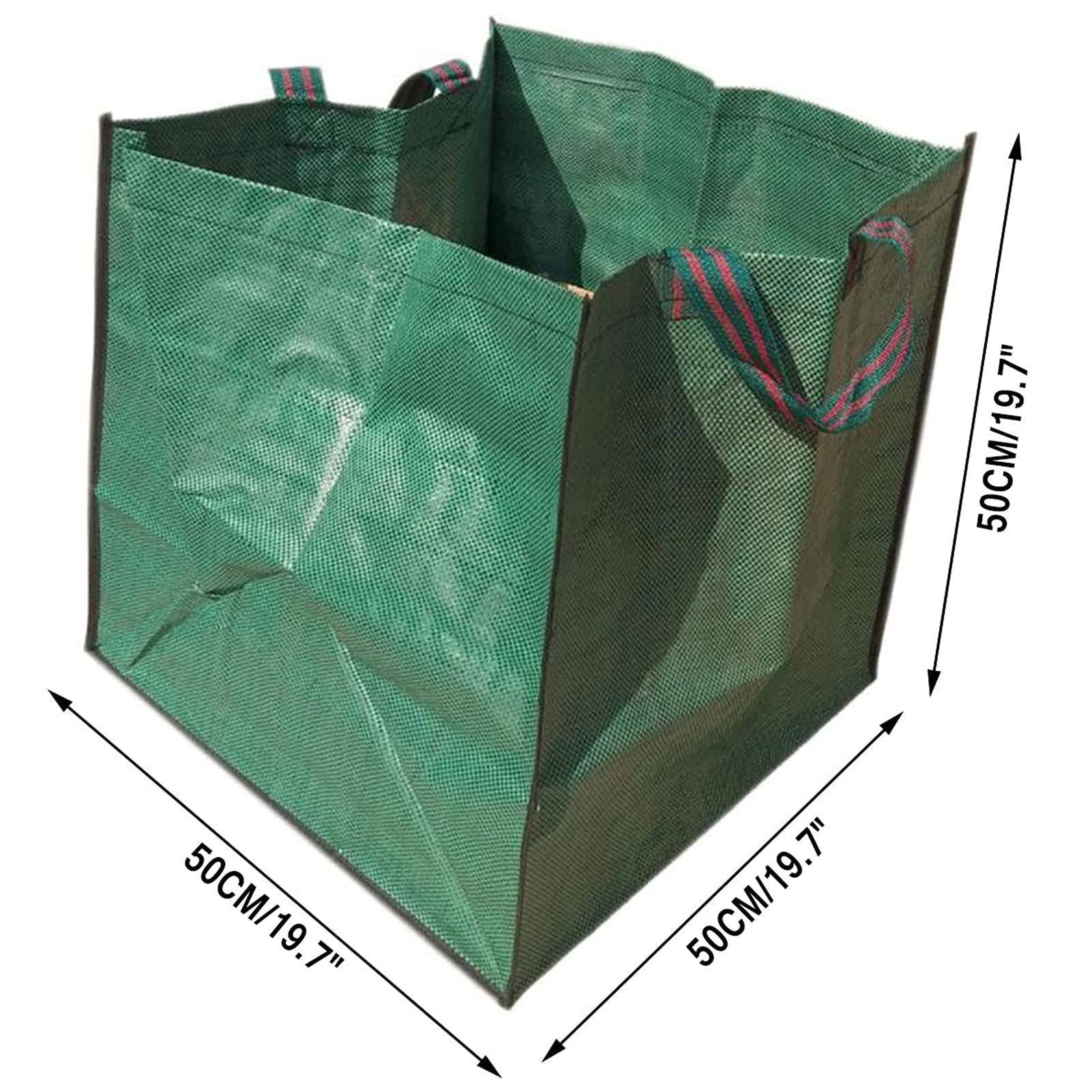 Wiederverwendbare gartensäcke,3X125L Professionelle quadratische Gartenabfallsäcke mit Griffen,robustem Polypropylen-Gewebe (PP) Selbststehend und Faltbar Laubsäcke grassack