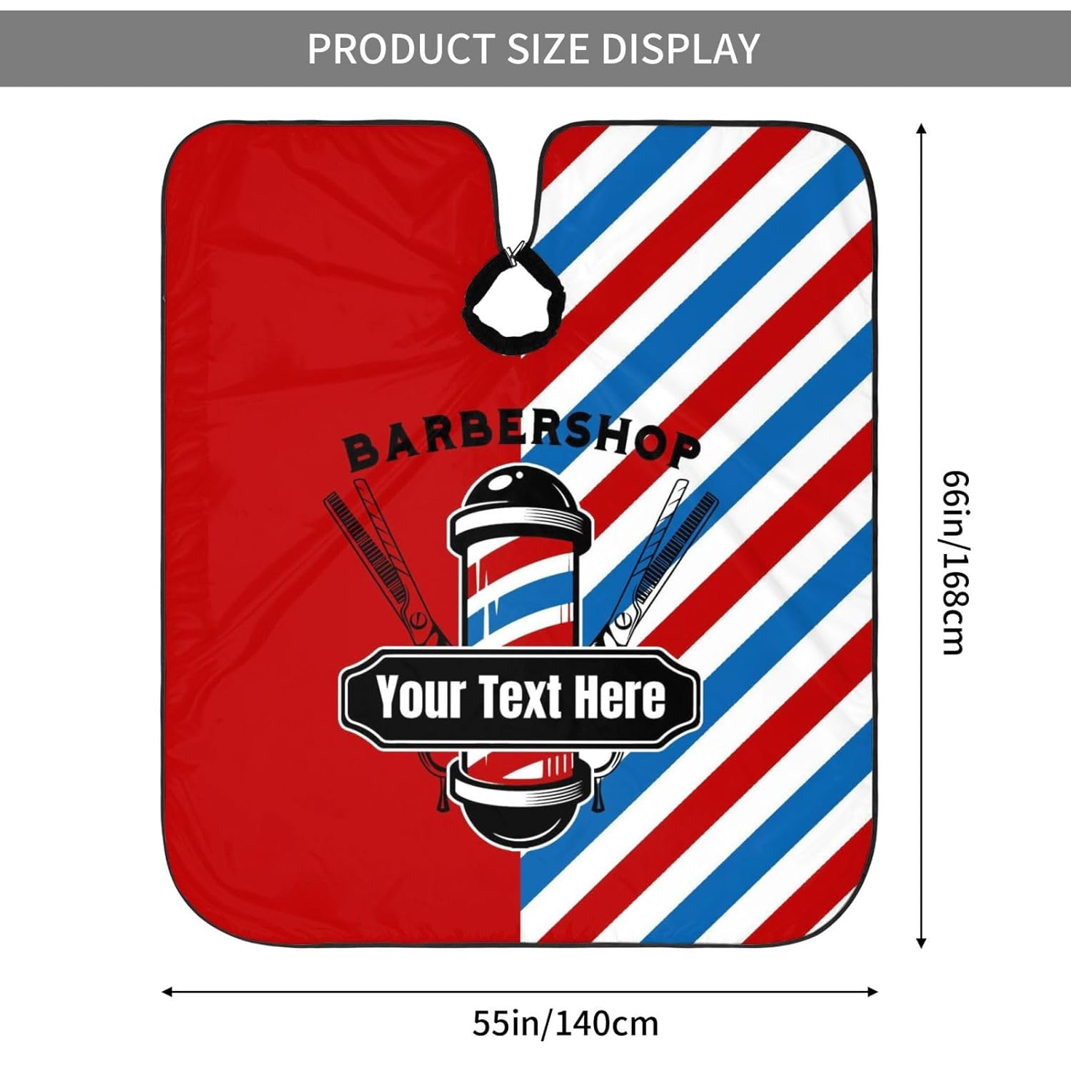 Custom Barber Cape Personalized Haircut Cape with Your Logo Name Text Customized Salon Hairdressing Apron for Home Salon Barbershop, Red