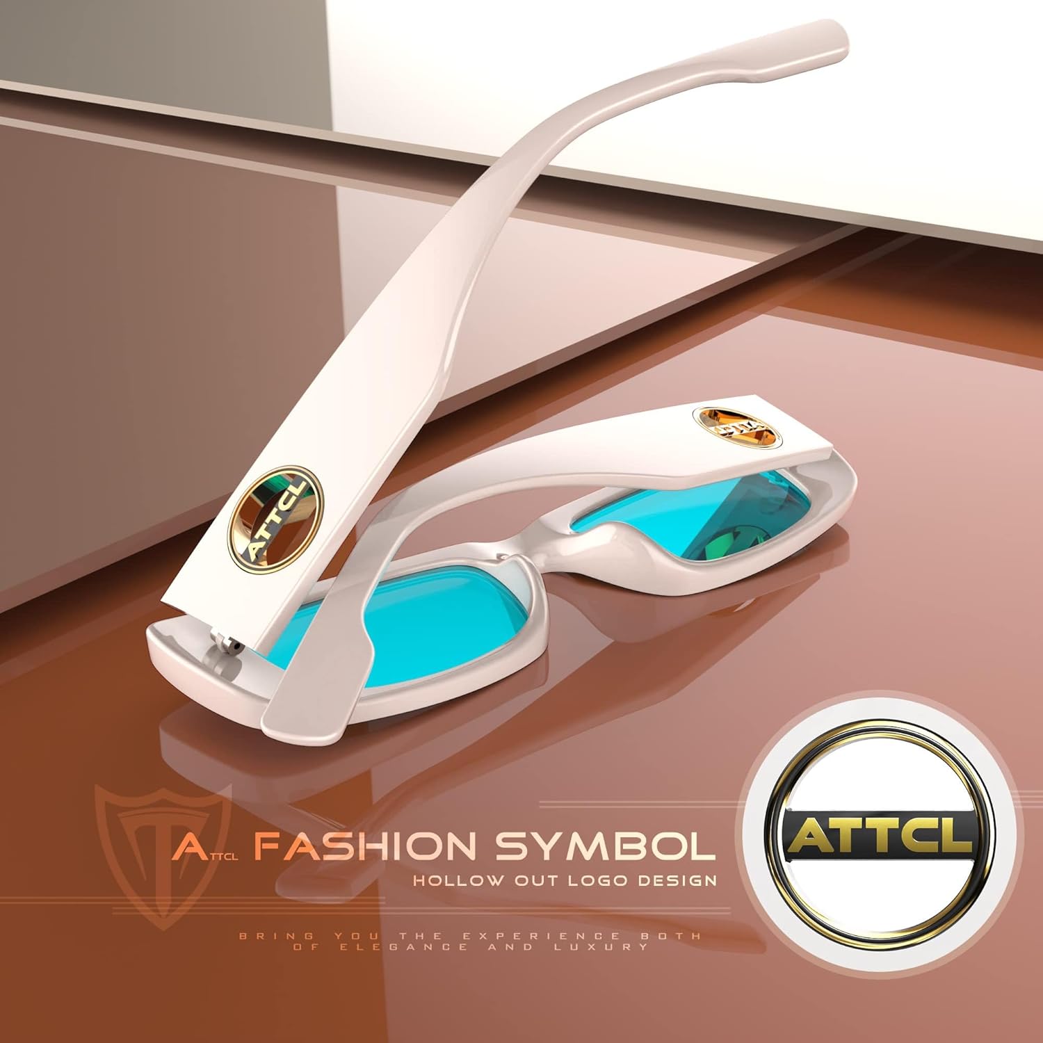 ATTCL Women's Polarized Sunglasses For Women Rectangle Frame Trendy Chunky Sun Glasses with UV Protection