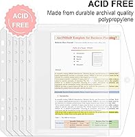 Vista 4 de 8.5x5.5 Binder Pockets, Poly Mini Binder Pocket 5.5 x 8.5 inches, 7-Hole Punched - 12 Pack