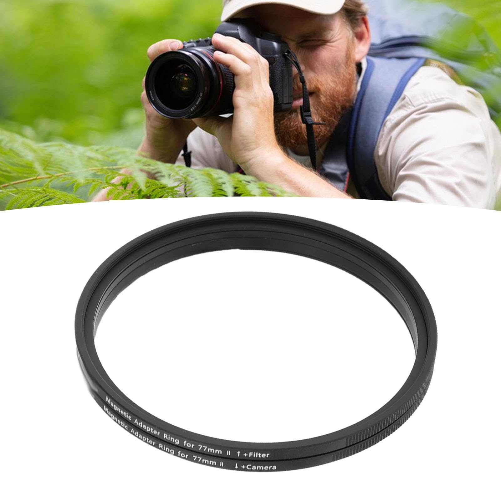 Zunate Kit Anello Adattatore Magnetico da 77 Mm Avvitabile | Aggiornamento da Filtro con Filo di Alluminio a Lente Magnetica per Filtri