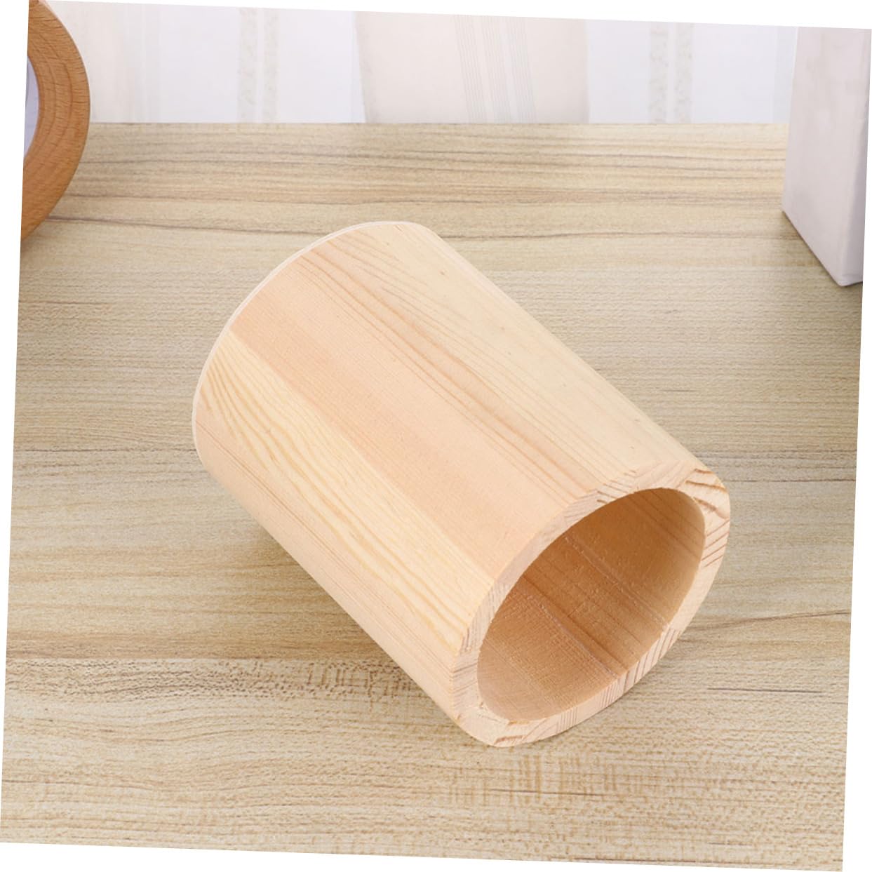 MAGICLULU 4piezas Portalápices De Madera Natural Para Oficina y Maquillaje Recipiente De Almacenamiento Para Dibujo y Escritorio Organizador De Accesorios