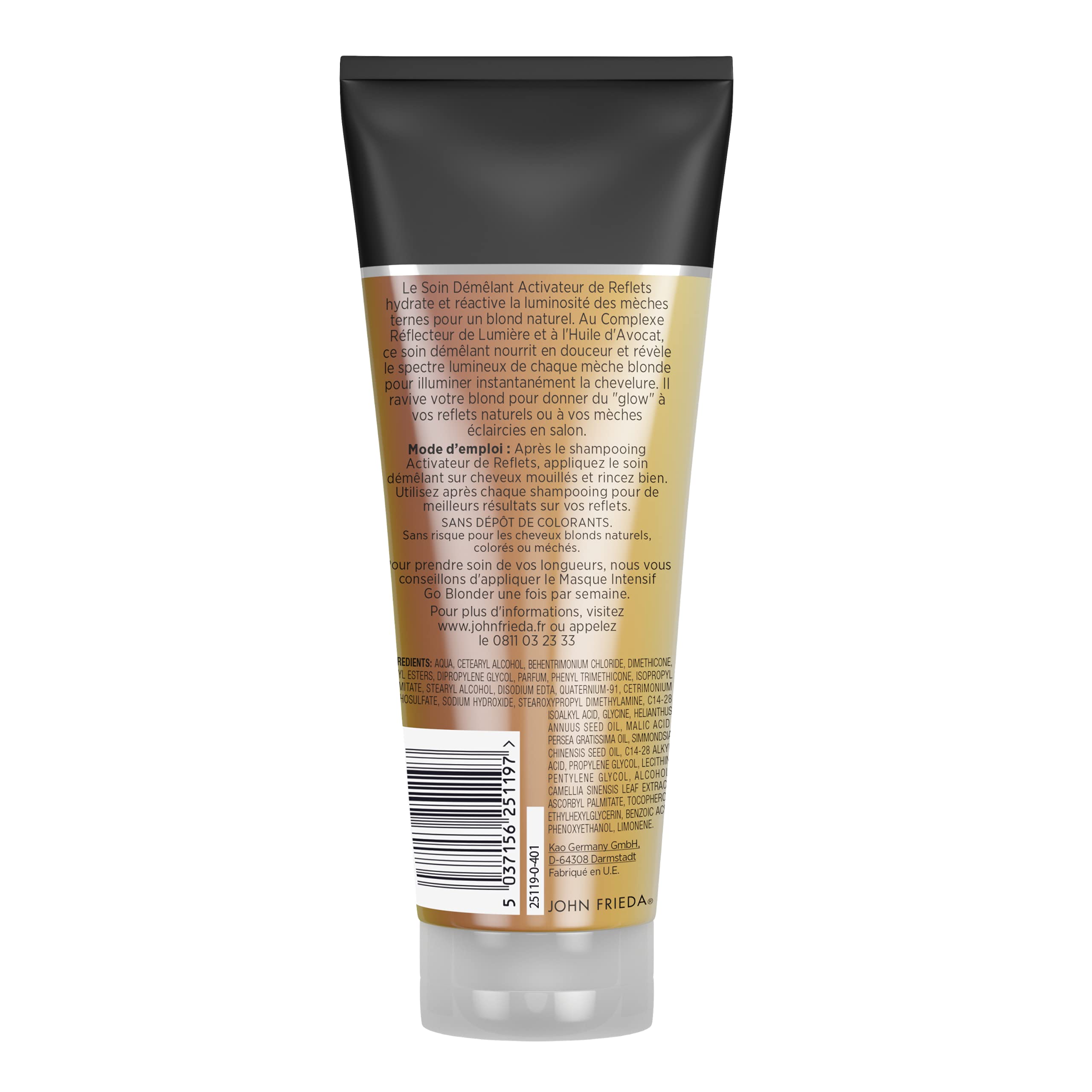 JOHN FRIEDA Activateur de Reflets pour Blond Soin Démêlant Nutrition 250ml