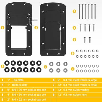 8M0092064 Xi Series Quick-Release Mounting Bracket Kit Aluminum for MotorGuide Xi3 Xi5 Trolling Motors (Black)