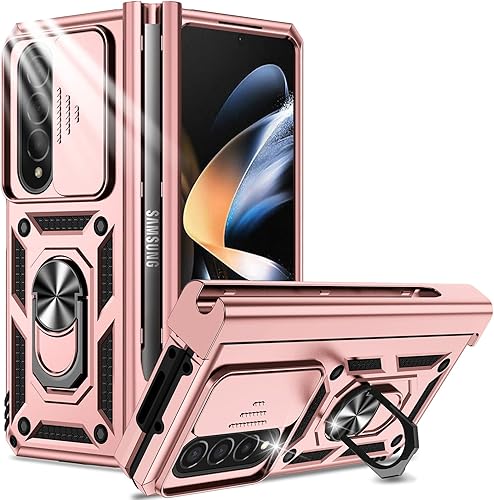 Miimall Funda compatible con Samsung Z Fold 4 con protección de bisagra, soporte para bolígrafo, cubierta de cámara, soporte de anillo, soporte de disponible en Yaxa Costa Rica