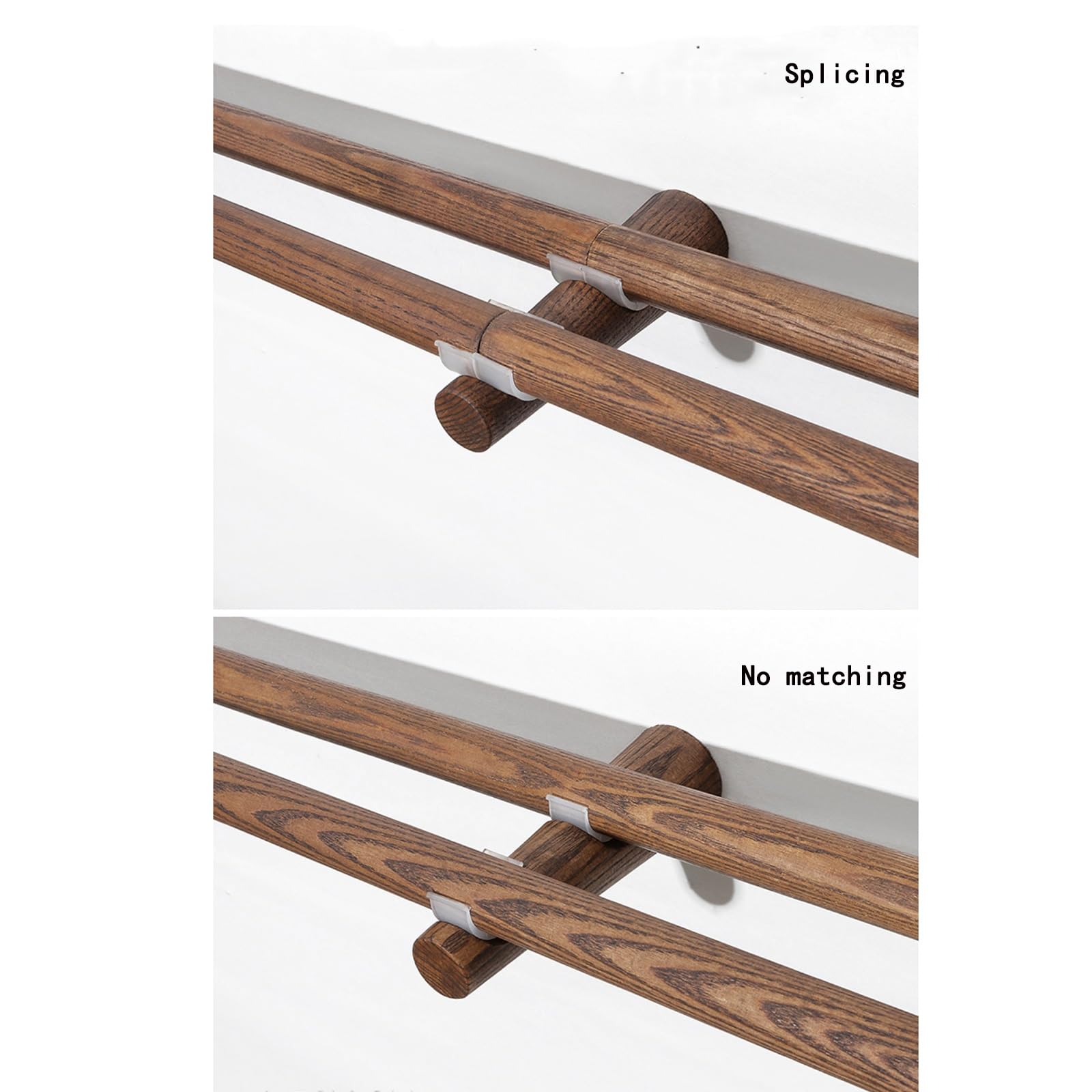 Set di aste in legno massiccio con staffe e C, 160 cm, perfette per decorare la casa e il trattamento delle finestre